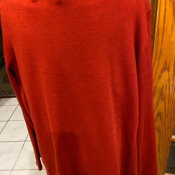 Red cardigan with front ruffles size M by Grace Elements - Picture 2 of 4